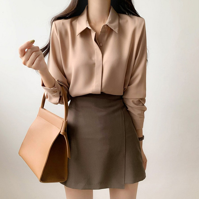 재구매최고 / 3만장돌파 데일리 링클프리 히든버튼 긴팔 블라우스 IT7810