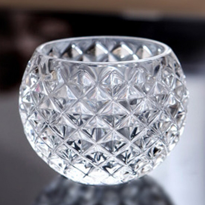 캔들씨 다이아 원형 크리스탈 용기(110ml) 캔들홀더 화분, 1개