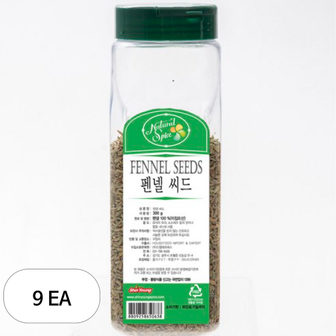 내츄럴스파이스 펜넬 씨드, 300g, 9개