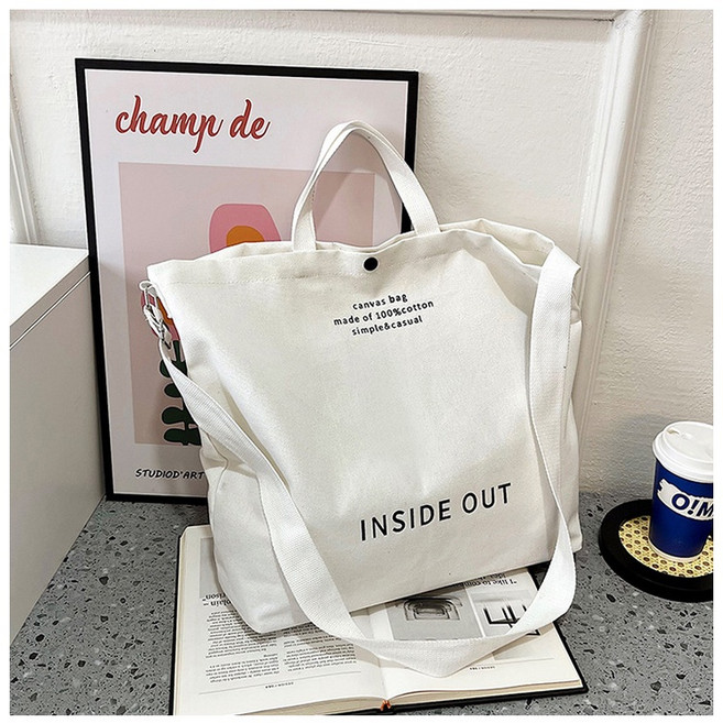簡約大容量 單肩 斜跨 側肩 側背 帆布包 手提包 肩背包