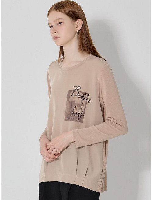 르오트 시그니처 레터링 아트웍 티블라우스