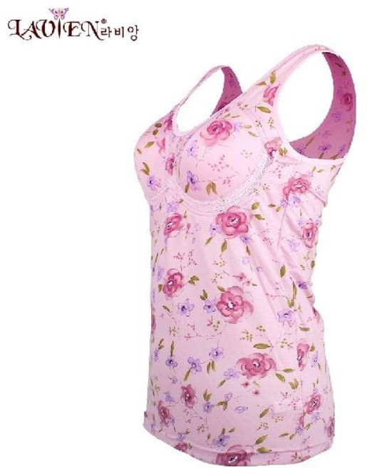 라비앙 꽃무늬 노와이어 몰드런닝 케미솔 EBC3010 kou+33785EN