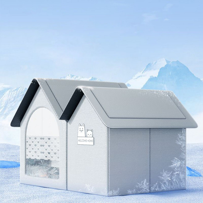 YAPOGI 반려동물 에어컨 하우스 쿨링 여름 얼음집, 그레이, 1개