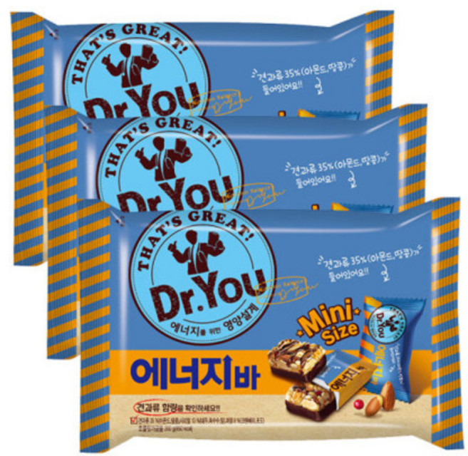 오리온 닥터유 에너지바 미니, 200g, 3개