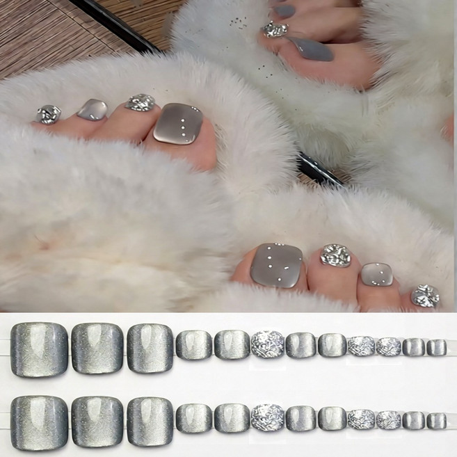 MoodroAll 셀프 네일 자석젤 패디팁 24p, 1개, 003. 실버 미스트