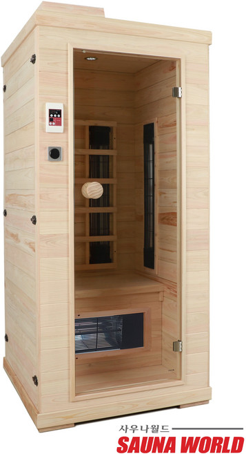 사우나월드 가정용 원적외선사우나 1인용 SF-1600 국내생산 건식개인사우나 편백나무 이동식 홈사우나 찜질방