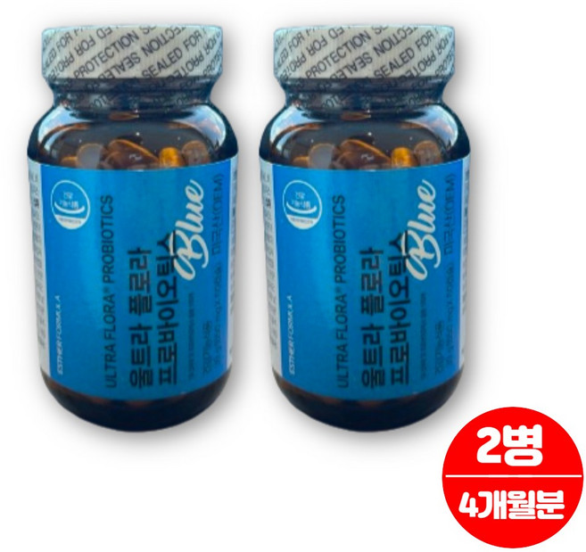 여에스더 닥터 에스더 울트라 플로라 프로바이오틱스 블루 유산균 100억 보장 신바이오틱스 프로바이오스틱 아기 어린이 임산부 온가족 영양제, 60정, 2박스