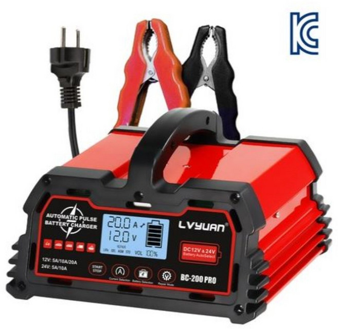 차량용 베터리충전기 12V 14V 겸용 자동복원 스마트충전기 캠핑카 오토바이 겸용 캠핑 비상시 필수템, 1개, BC250pri 12V 14V- 5A 10A 25A