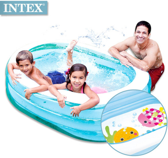 인텍스 27171-인텍스 돌고래타원풀163(163x107x46cm)[57482]유아튜브풀 에어풀 볼풀장 타원튜브풀장, 1개