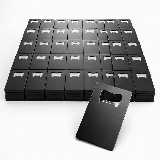 Lmaytech 50PCS Credit Card Bottle Opener Stainless Steel Wallet Size Beer Opener Bulk Flat Metal, 50