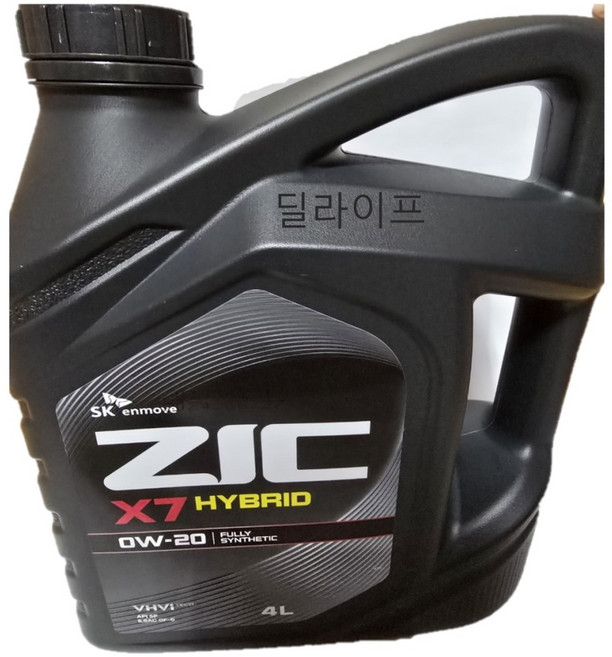 ZIC X7 HYBRID 0W20 4리터 하이브리드 합성엔진오일, 지크 X7 하이브리드 0W20_4L, 1개