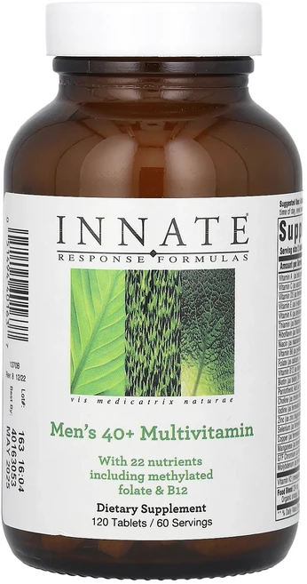 단백질 비타민 철분 마그내슘 칼슘 Innate Response Formulas 40세 이상 남성용 종합비타민 120정 고루고루섭취해주세요, InnateResponseFormulas40세이상남성용, 1개 - 쿠팡