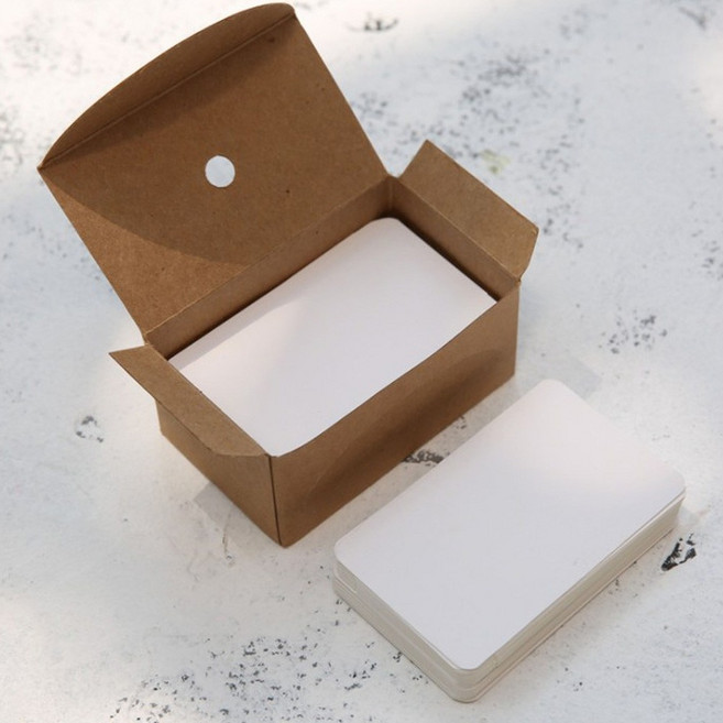 미즈코스 100매 카드 메모지 심플 메모 미니 단어장 다꾸 메모잇, 화이트, 1세트