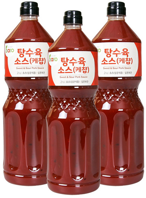 바로소스 탕수육소스(케첩) 2kg 탕수 튀김 양념 만두 디핑 새콤 달콤, 3개