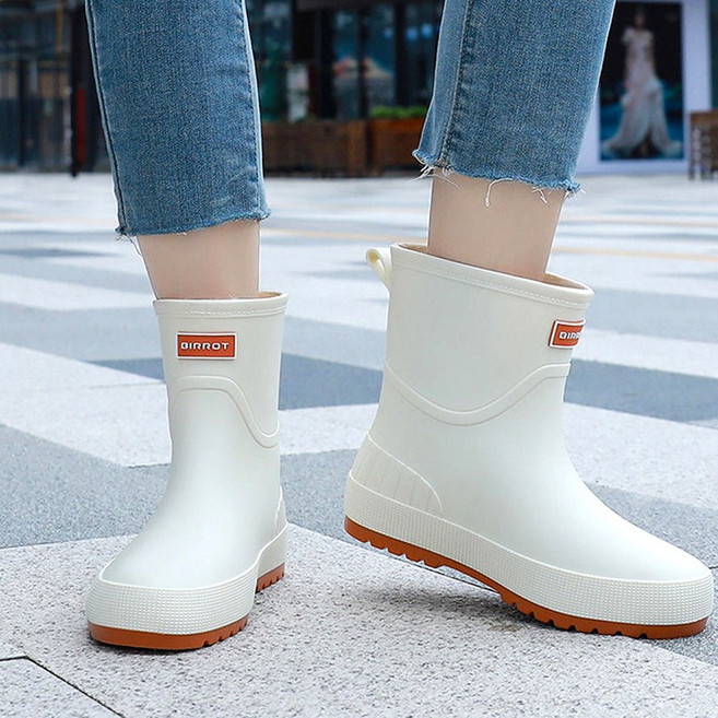 여자 미들 레인부츠 앵클 패션 방수장화 소프트 편한 스니커즈 주방 작업 미끄럼 방지 레인부츠