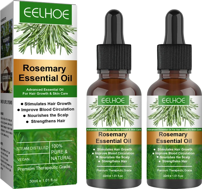 가려움증과 마른 두피를 제거하기 위해 분기 된 모발 관리를 개선하기 위해 로즈마리 모발 에센셜 오일 영양 및 수리, 2개, 30ml - 쿠팡