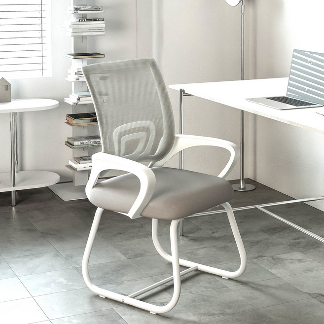 휴미 에어프레임 사무실 학생 컴퓨터 사무용 고정형 책상 의자, 그레이