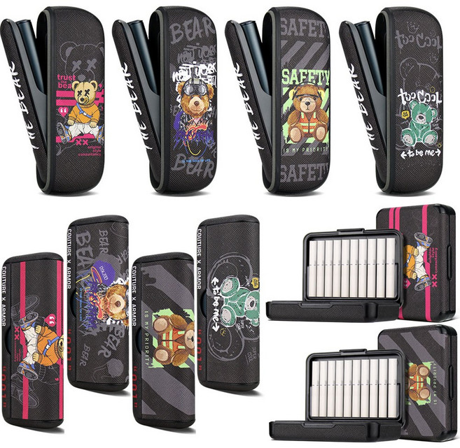 아이코스 호환상품 일루마 원 프라임 권렬형 테리아 릴 히츠 핏 믹스 에임 귀여운 캐릭터 전자 담배 케이스, pt053 일루마프라임 그린, 1개