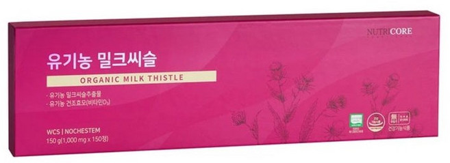뉴트리코어 유기농 밀크씨슬 WCS 30정 x 5개 간기능 영양제 개선제 보호제, 150정