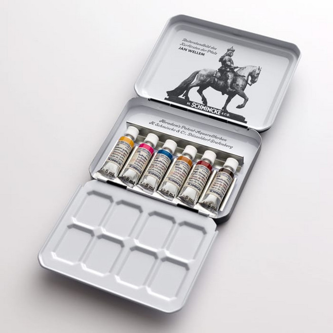 쉬민케 호라담 수채화물감 레트로 컬렉션 6색 얀 벨렘 Jan Wellem 세트, 6개, 5ml