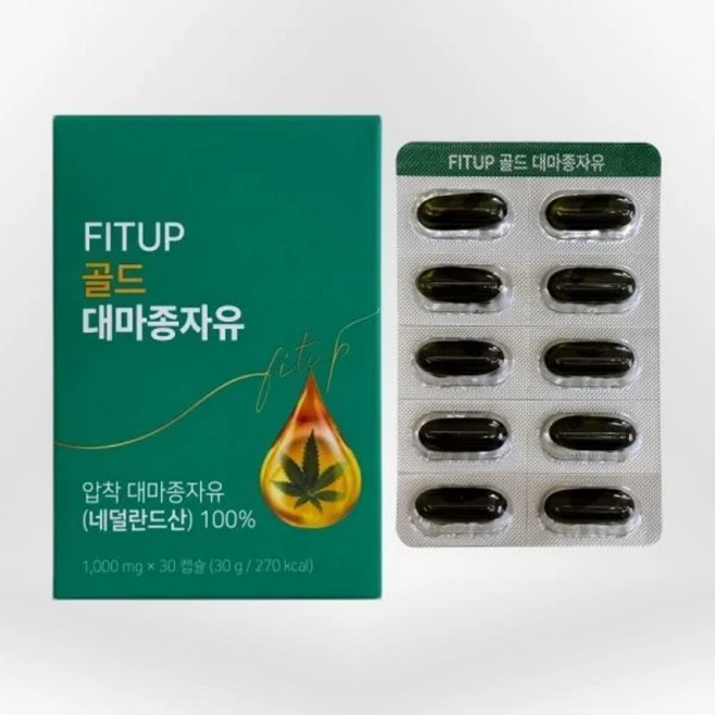 핏업 골드 대마종자유 1000mg x 30캡슐 1개 599728, 30정 - 쿠팡