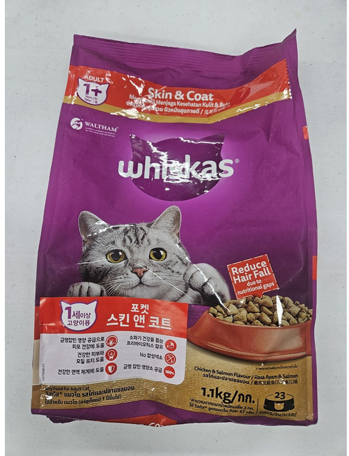위스카스 고양이 건식사료, 닭, 1.1kg, 4개