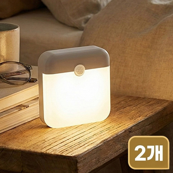 픽커리 자석 부착 C타입 충전식 무선 동작감지 led 센서등, 2개, 혼합색상
