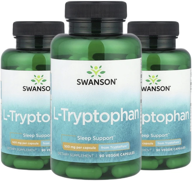 스완슨 트립토판 L-Tryptophan 500mg 베지 캡슐 90정 2+1, 90회분, 3개 - 쿠팡