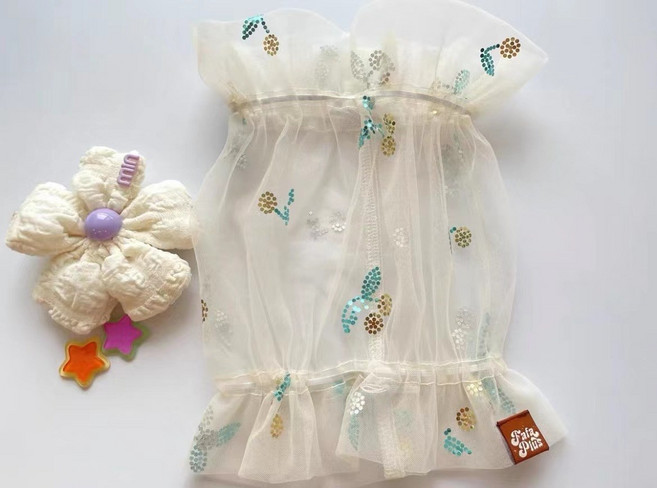 강아지 귀덮개 귀 염증 귀통풍 밴드 묶기 망사 스누드, L, 베이지 메쉬, 1개