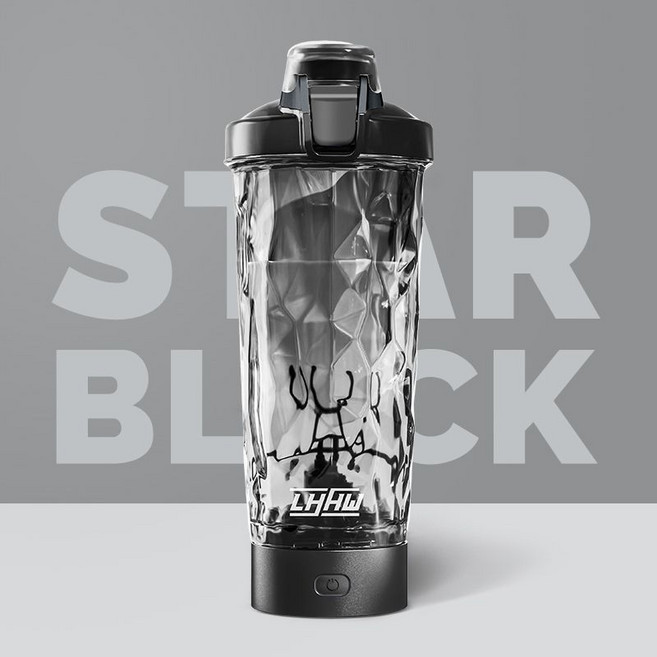 전동 텀블러 믹서 믹스 헬스 쉐이크 회오리 프로틴, 블랙 700ml 자동 청소, 1개