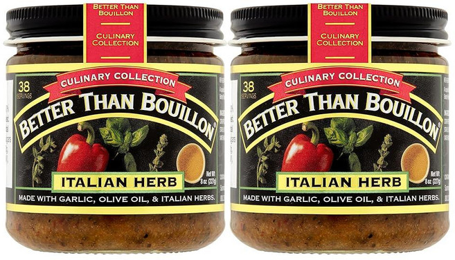 Better Than Bouillon 베터 댄 부용 프리미엄 칠면조 베이스 구운 칠면조로 제작 병당 38회 분량 226.8g 8온스 유리병 2팩 264714, 2개들이 팩, 이탈리아 허브