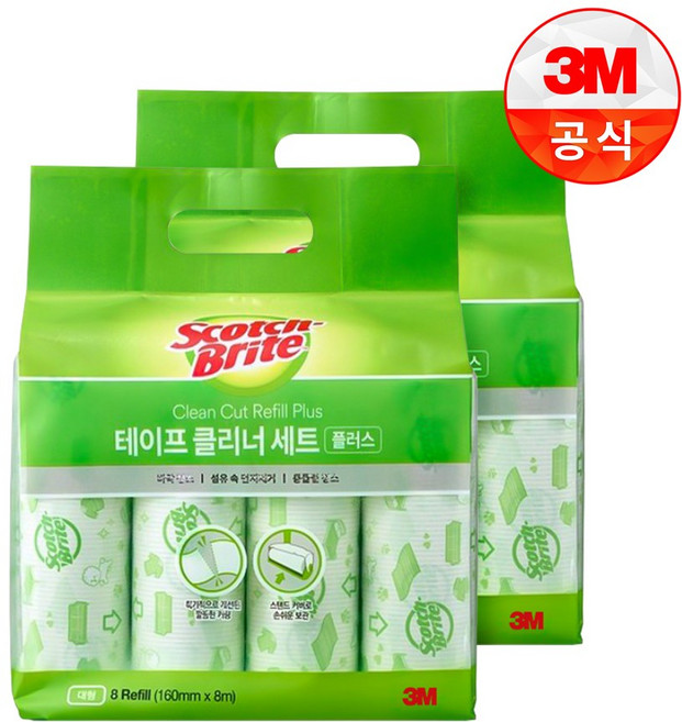 3M 대형 테이프 클리너 리필 플러스 리필 8개입, 2개