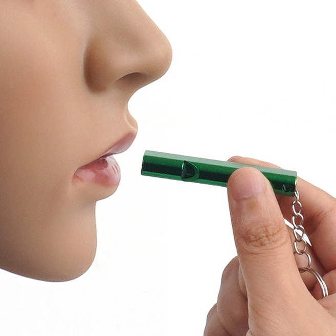 생존용 메탈 호루라기 키홀더 비상 안전 고음 휘슬 등산 캠핑 서바이벌, 핑크