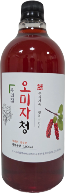 문경 오미자청 오미자원액 오미자엑기스 우리집오미자청, 1L, 1개입, 1개