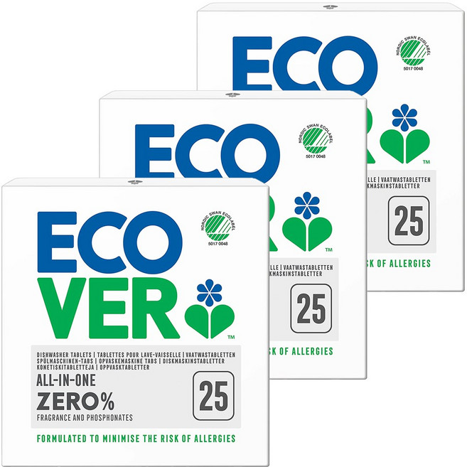 에코버 식기세척기세제 타블렛 제로, 500g, 3개