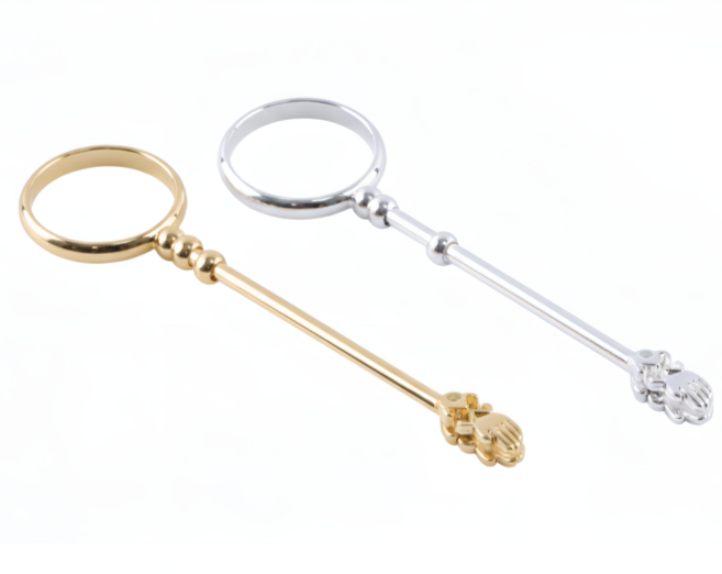 재린느 [1+1/고급형] 찌든내 걱정 없는 담배 홀더 반지 흡연 냄새 제거 방지용 시가렛 집게, 2개, [핸드] 골드+실버