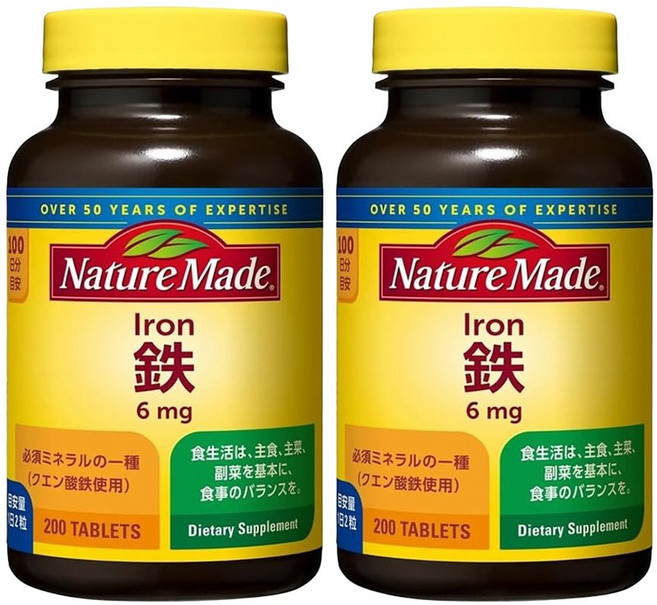 네이처메이드 철 6mg 타블렛, 200정, 2개