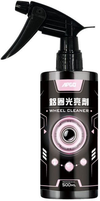 APGO 輪圈清潔劑 汽車清潔用品 輪胎清潔 台灣製造, 鋁圈光亮劑(附噴頭), 500ml