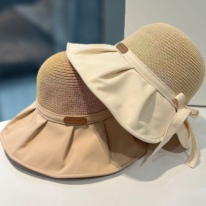 봄 여름 가을 예쁜 여성 넓은챙 모자 얇은리본띠와이어 여자 버킷햇 JUN팩토리, 블랙
