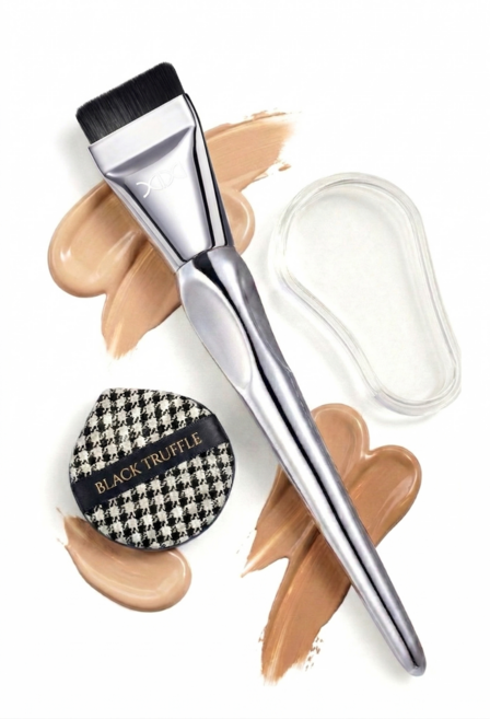 디비나 3in1 파운데이션 브러쉬 퍼프 헤드캡 세트, 1개, 브러쉬+퍼프+헤드캡