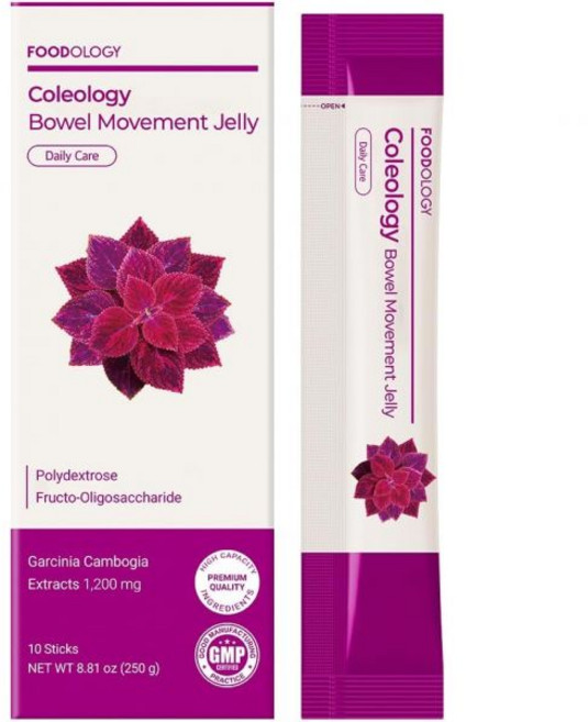 FOODOLOGY Coleology Bowel Movement Jelly 10 Days - Garcinia Cambogia HCA Jelly Sticks. Grape and P