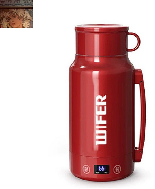 물끓이는 전기 텀블러 포트 끓이는 보온병, 1개, 1ml, 하오푸 304 레드