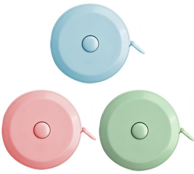 마카롱 미니 줄자 1.5M 다이어트줄자, 3개, 핑크+블루+민트