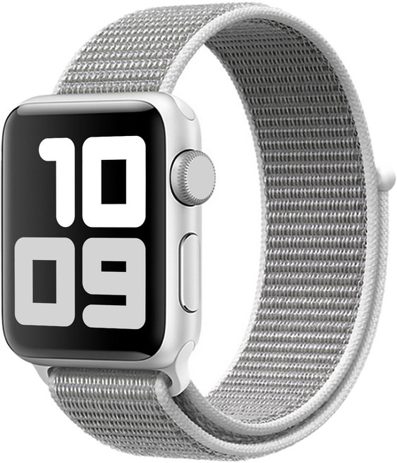 사라밴드 애플워치 호환 나일론 스포츠 벨크로핏 스트랩, 42/44/45/46/49mm, 미스트 그레이, 1개