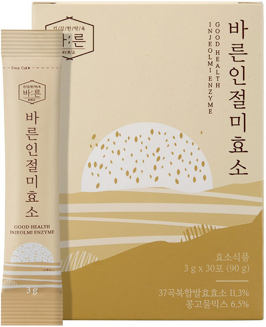 바른 37종 곡물 발효 인절미 효소, 1박스, 90g