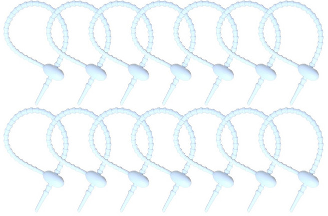 실리콘 케이블타이 키링 부자재 선정리 35개, 화이트