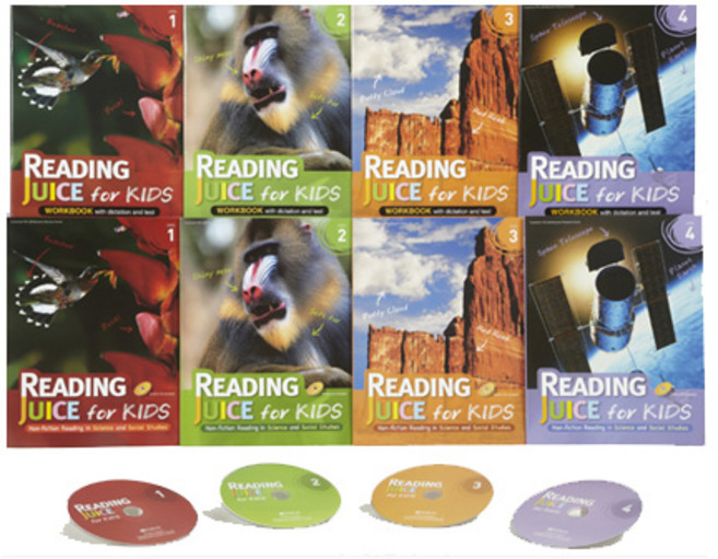 [리딩쥬스 포 키즈] Reading Juice for Kids 1-4 Student Book+Workbook Full Set