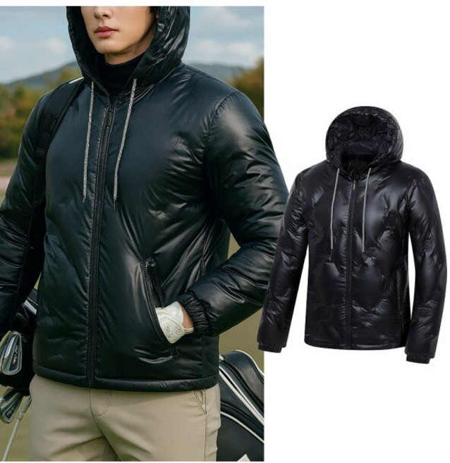 비티알 비티알 남성 겨울 덕다운 광택 골프 후드 패딩자켓 BSC660TJ4M