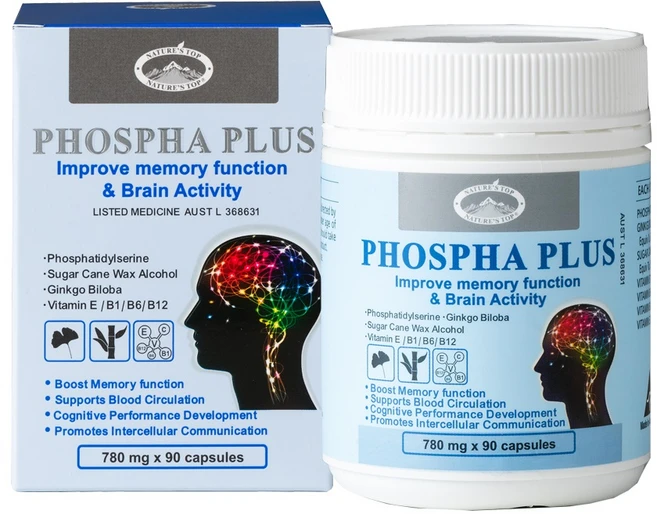 호주 네이쳐스탑 포스파 플러스 I.B.M 브레인 액티비티 780mg 90정, 1개 - 쿠팡