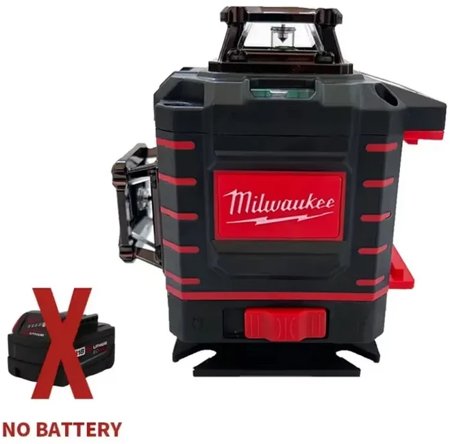 2025 밀워키 4면*360도 수직 4.2V 3-4D 레이저 레벨 그린 빔 16라인 자동 수평 조절 교차선, 02 Nobattery